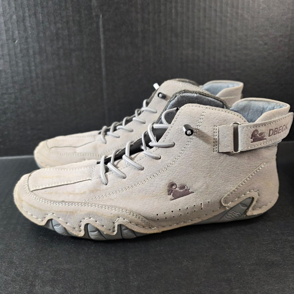 DBECK‎ Men Grey Suede High Top Casual Shoes Sneakers Size 40